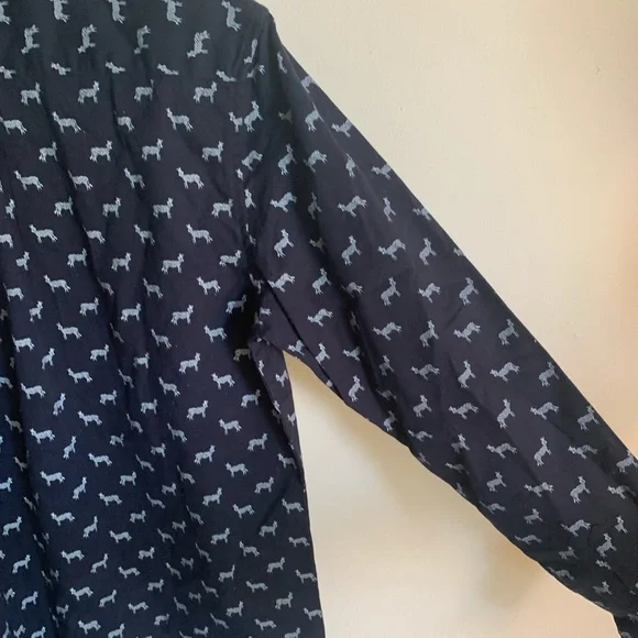 Mens Denim and Flower Zebra Dress Shirt - Picture 7 of 7